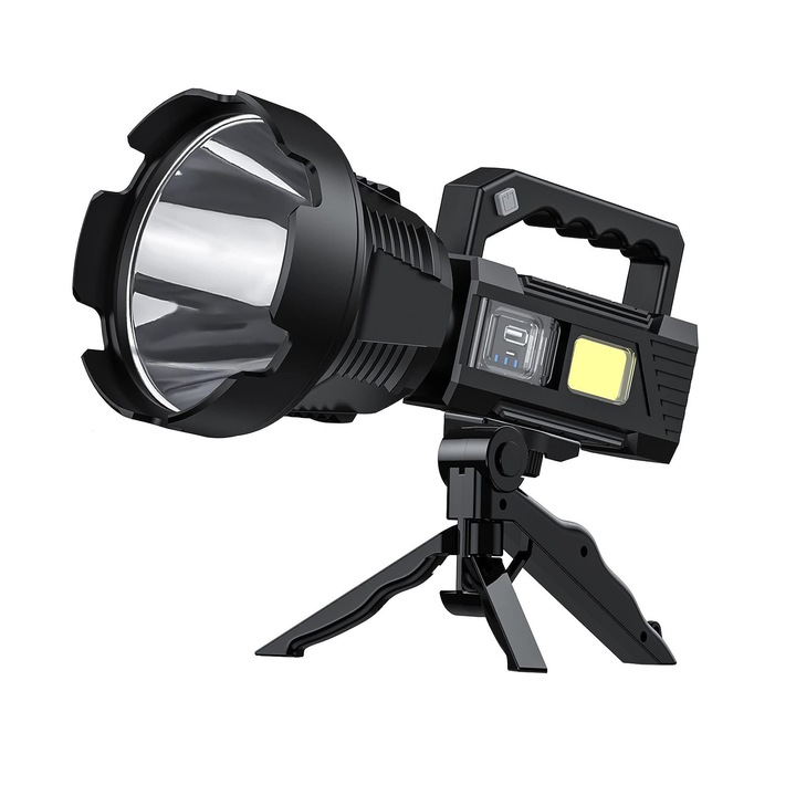 Фенер с батерия MRG MTD888, акумулаторен, със статив