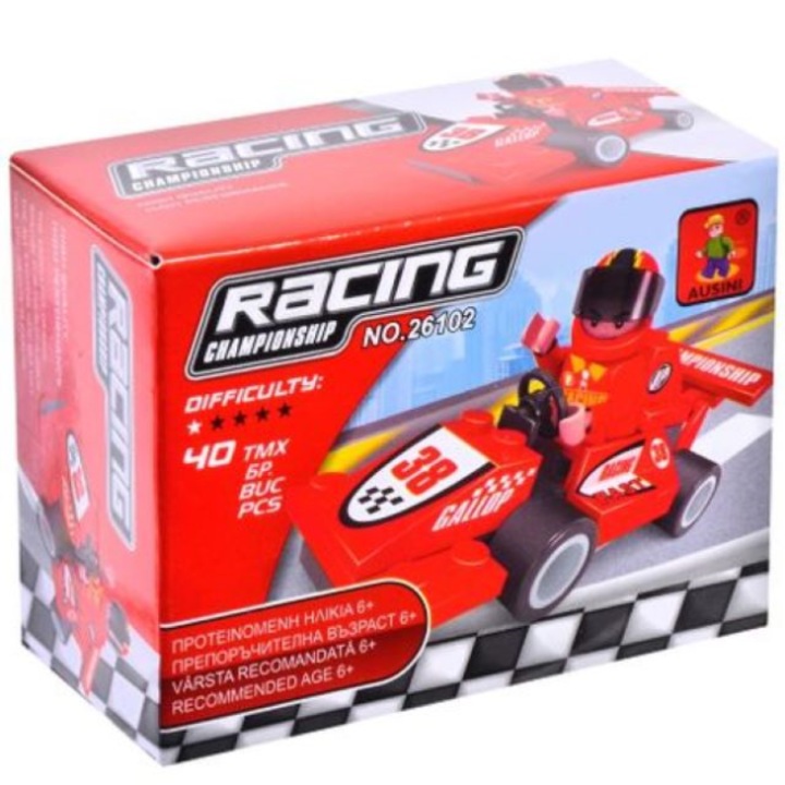 Versenyautó gyerekeknek - építőkészlet, 40 db