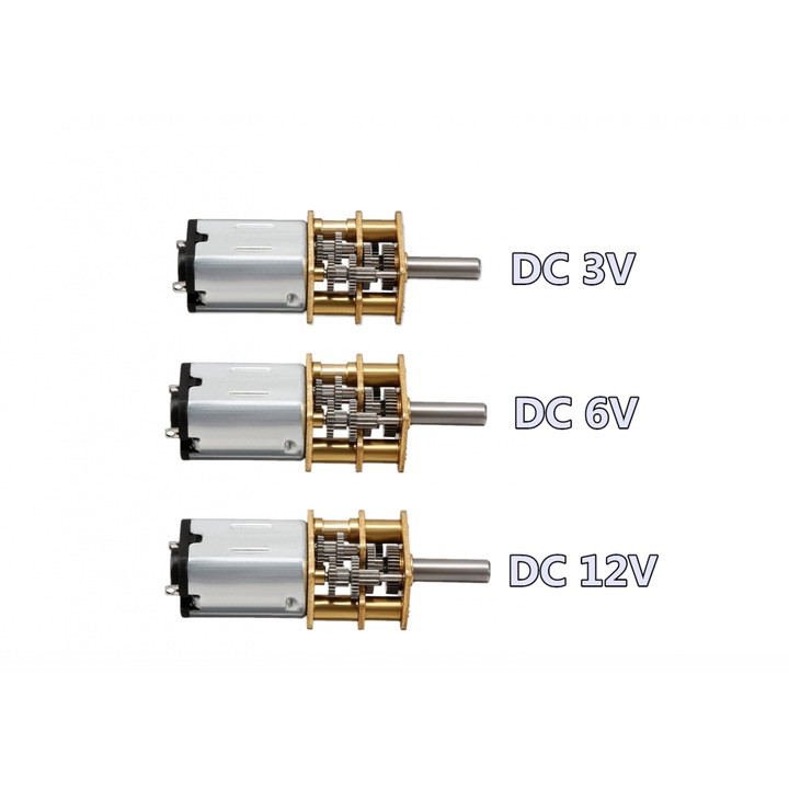 Микро DC мотор, Robofun, GA12-N20, 6V, 150 RPM, с метални зъбни колела