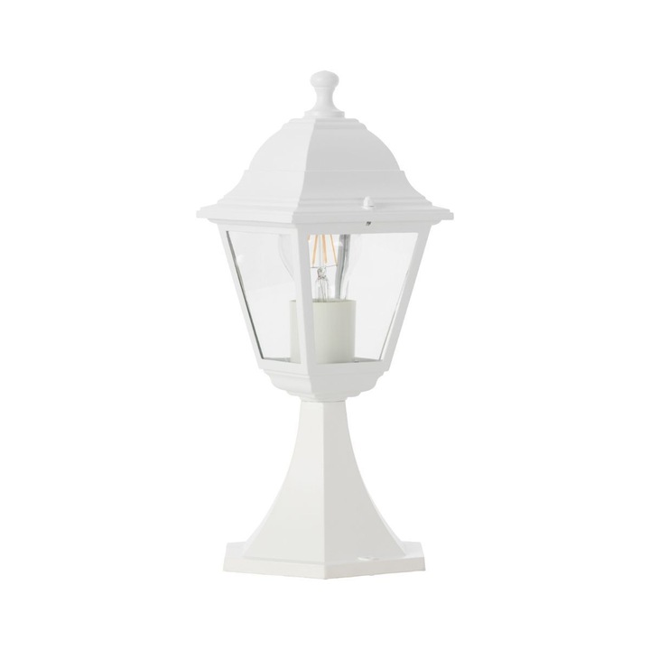 Фенер, метал, височина 36,5 см, бял, E27, IP44, Nissie Pedestal Brilliant