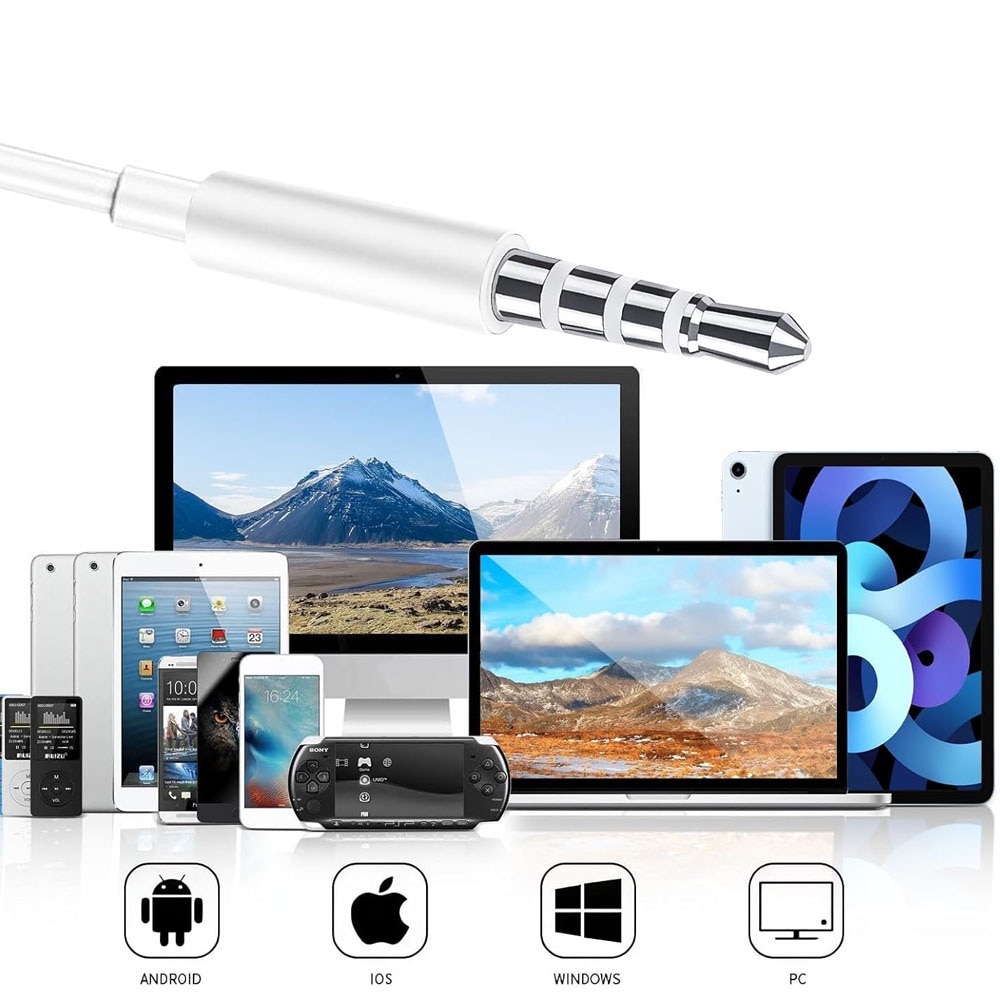 Casti cu fir, GUIXUAN, In-Ear, microfon incorporabil, alb, 3.5 mm