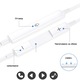 Telefon fejhallgató, USB-C, TYPE-C, Samsung/Huawei/Xiaomi/iPad, iPhone, Honor, Beépített mikrofon, Fehér