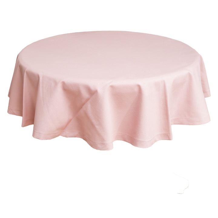 Bosfor Decor kerek terítő, egyszínű, Teflon bevonatú pamut, Púderrózsaszín, 120 cm