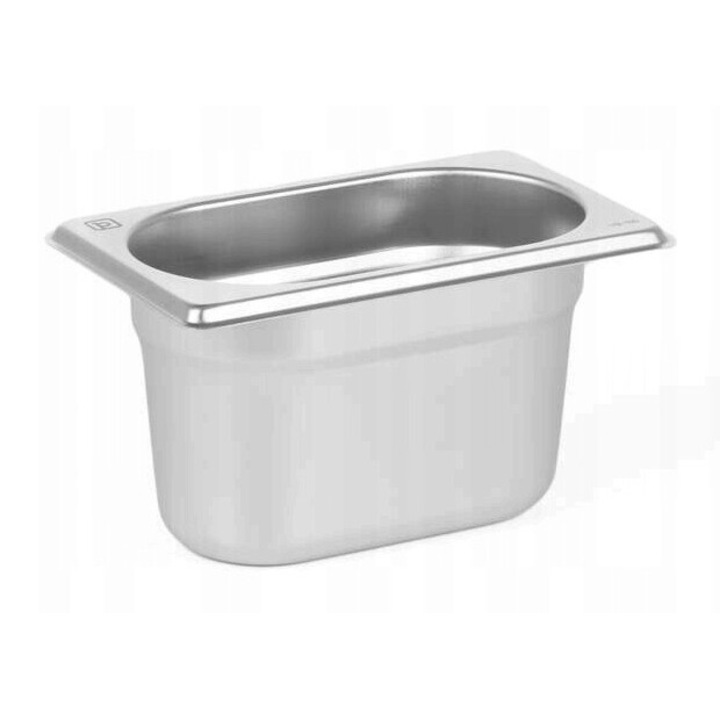 Recipient alimentar GN 1/9, PRESTONA, Inox, Inaltime 100mm, Argintiu, 1L