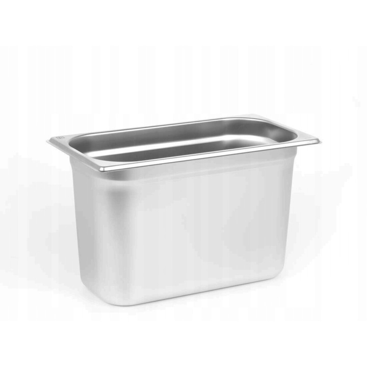 Tava gastronorm intarit Prestona, GN 1/3, 325x176x200 mm 6,9 l, pentru depozitarea alimentelor, ideal pentru catering si restaurante stivuibila, compatibila cuptor si frigider, interval de temperatura de la -40 °C la 300 °C, inox
