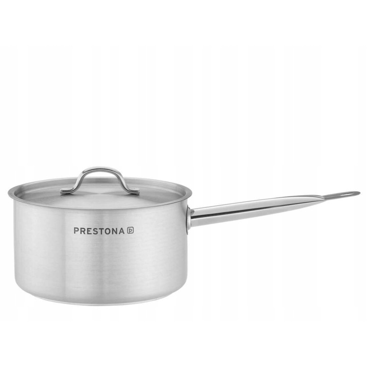 Fazék fedővel PRESTONA, Rozsdamentes acél, 9,5 l, Ezüst