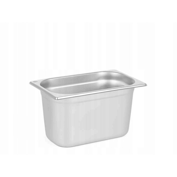 Tava gastronorm PRESTONA, GN 1/4, 265x162x150 mm 3,7 l, pentru depozitarea alimentelor, ideal pentru catering si restaurante stivuibila, compatibila cuptor si frigider, interval de temperatura de la -40 °C la 300 °C, inox
