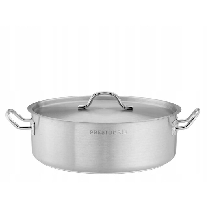 Fazék fedővel Prestona, Inox, 5,8 l, ezüst