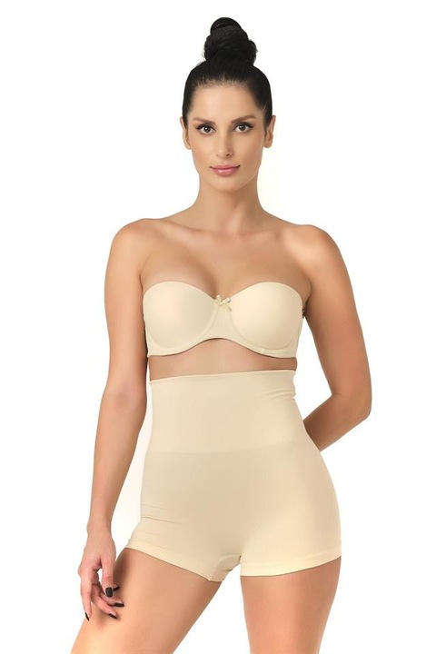 Alakformáló rövidnadrág, női, dupla magas derékkal, Meztelen