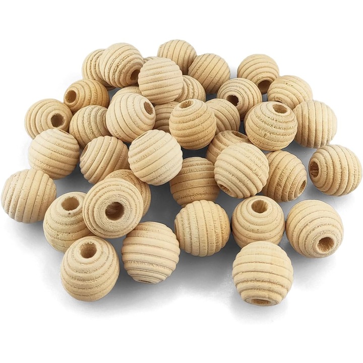 Margele din lemn sculptat PJ-0812 18mm 40 buc