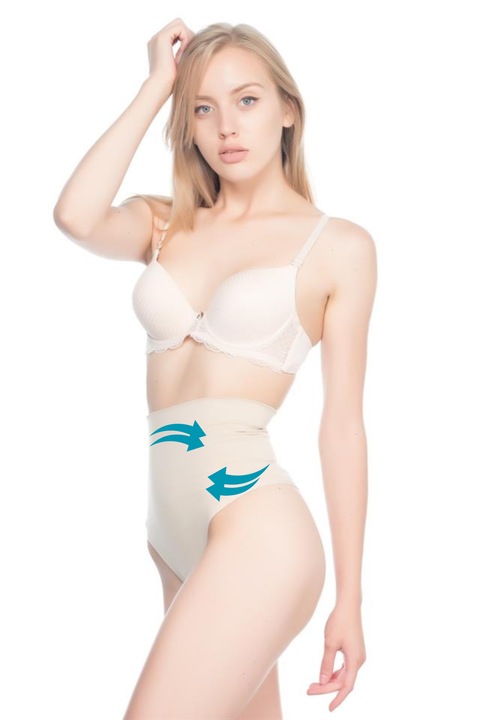 Tanga modelanta, fara cusaturi, dama, microfibra, Nude