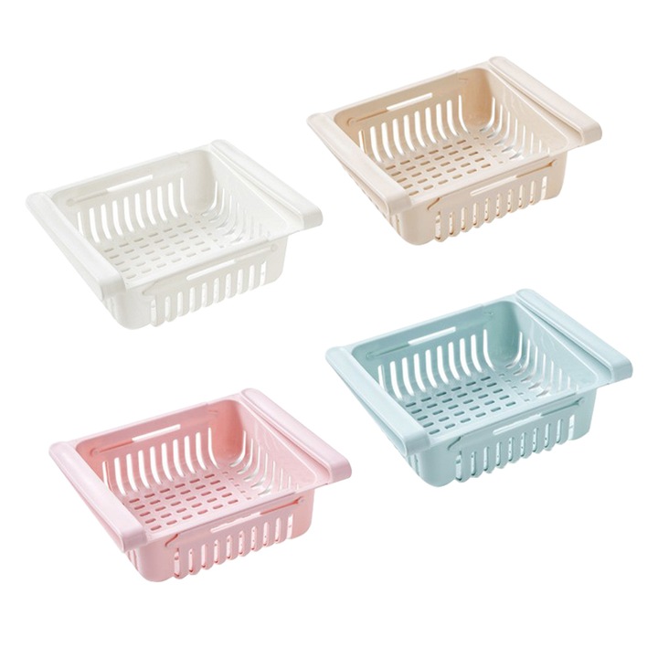 Регулируема стойка за съхранение 4 бр., Sundiguer, PP материал, 20,5 x 16,4 x 7,6 CM, Лесна за използване, Лесна за почистване, Регулируема, Многоцветна