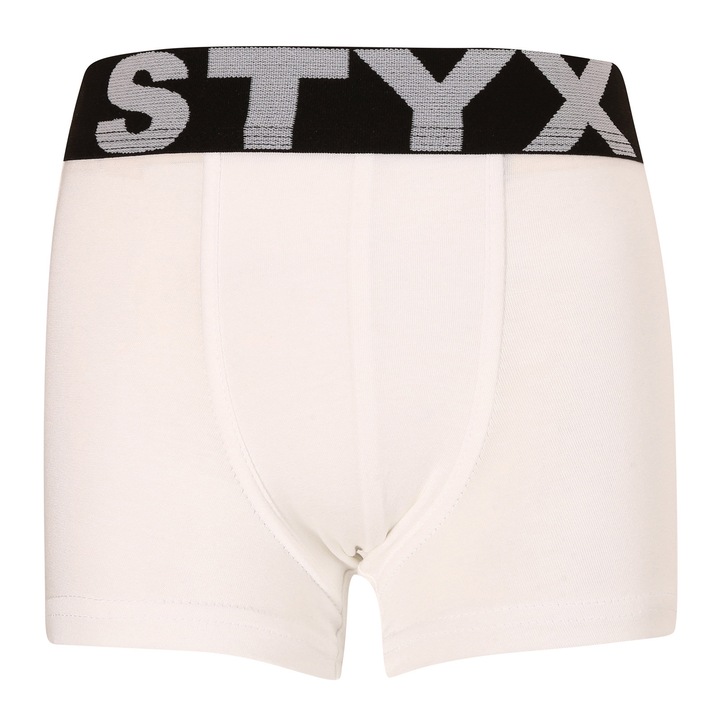 Boxeri sport pentru copii, Styx, Alb, 4-5 ani