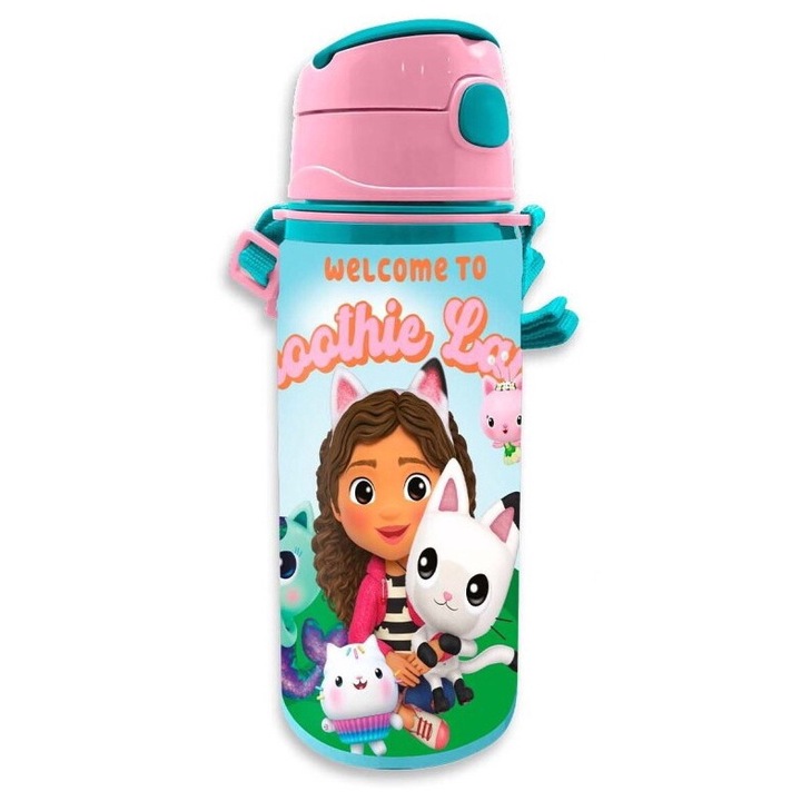 Sticla apa, Kids Euroswan, Aluminiu/Plastic, 600 ml, Multicolor