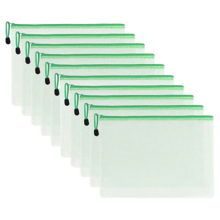 10 db-os Mmgoqqt dossziékészlet, PVC, vízálló, zöld, 43x31cm