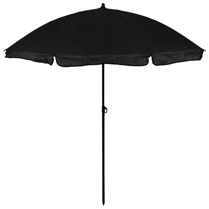 Umbrela camping MFH, pliabila, poliester/otel, negru, 180cm
