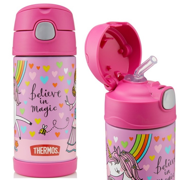 Termos pentru copii Unicorn, THERMOS, Inox, 355ml, Multicolor