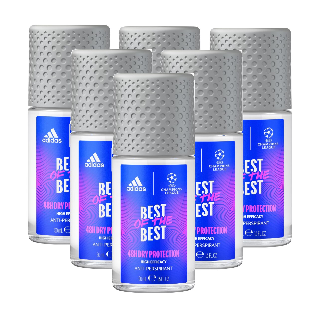 Set 6 x Antiperspirant rollon Adidas Best of the Best pentru barbati