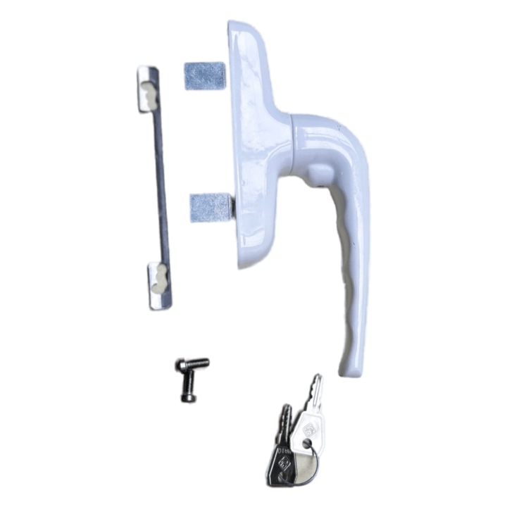 Maner Fereastra cu Cheie Pentru Aluminiu Alb RAL 9016 Universal Simpla Deschidere