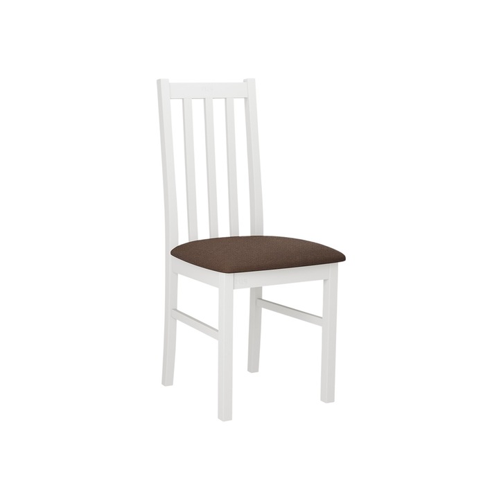 Scaun Dalem X, MIRJAN24, alb / maro, 43x49x94 cm