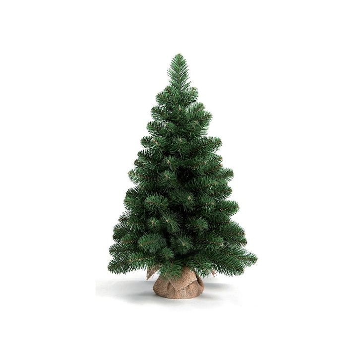 Brad de Craciun in ghiveci, 60 cm, Verde inchis