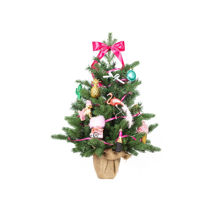 Bradut decorat, 60 cm, 11 decoratiuni, Multicolor