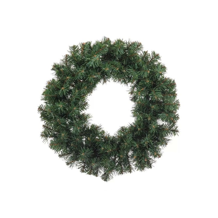 Coronita de Craciun, PVC, 50 cm, Verde inchis