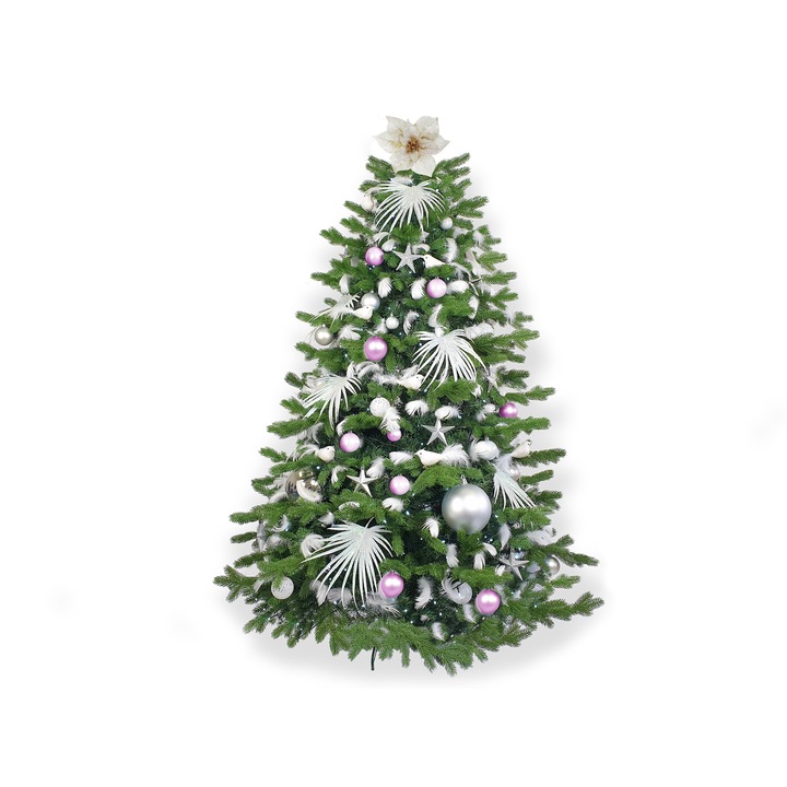 Set brad de Craciun cu decoratiuni, 360 cm, Multicolor