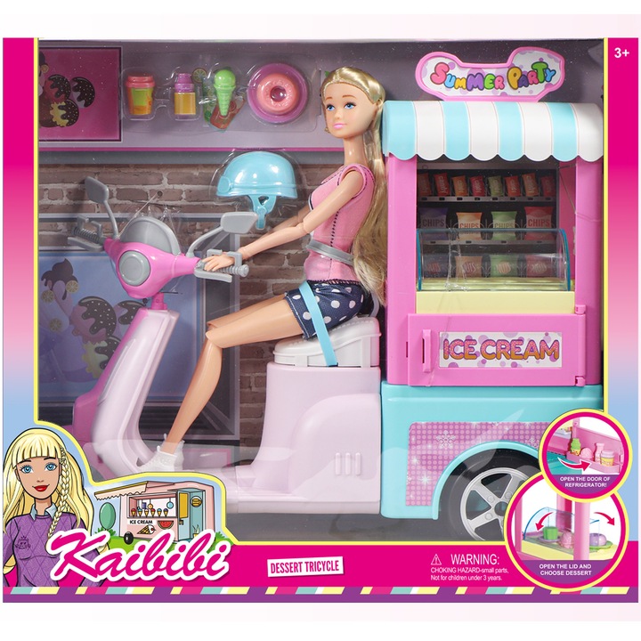 Комплект кукли Mappy, 29 см, С аксесоари и мотоциклет