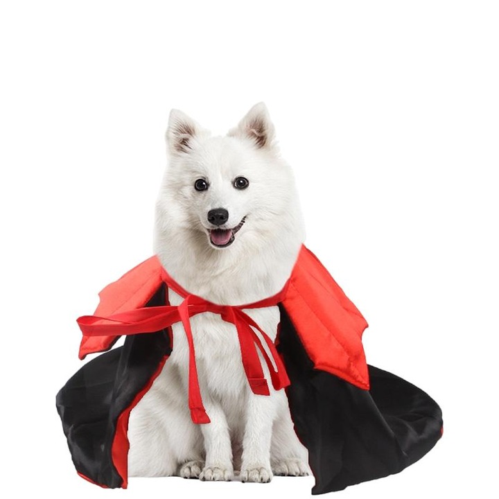 Costum Halloween pentru animale, zhuoqiao, Poliester, Negru/Rosu