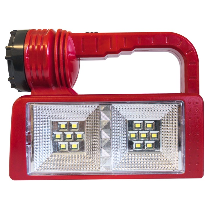 Lanterna multifunctionala LED, cu lumina laterala COB, cu maner, alimentata cu baterii AA