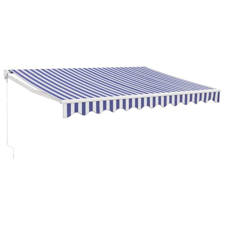 Copertina retractabila albastru/alb vidaXL, 3,5x2,5 m, textil/aluminiu, 20.1 kg 3154422