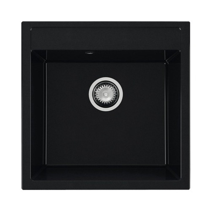 Chiuveta Bucatarie Cu O Cuva Fat Avangard 225 51x51 Cm, Fara Picurator, Marmura Compozita Granit Negru
