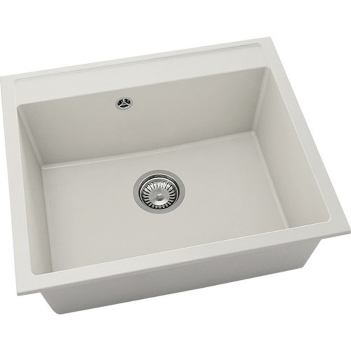 Chiuveta Bucatarie Cu O Cuva Fat Avangard 227 60x51 Cm, Fara Picurator, Fatgranit Light Beige