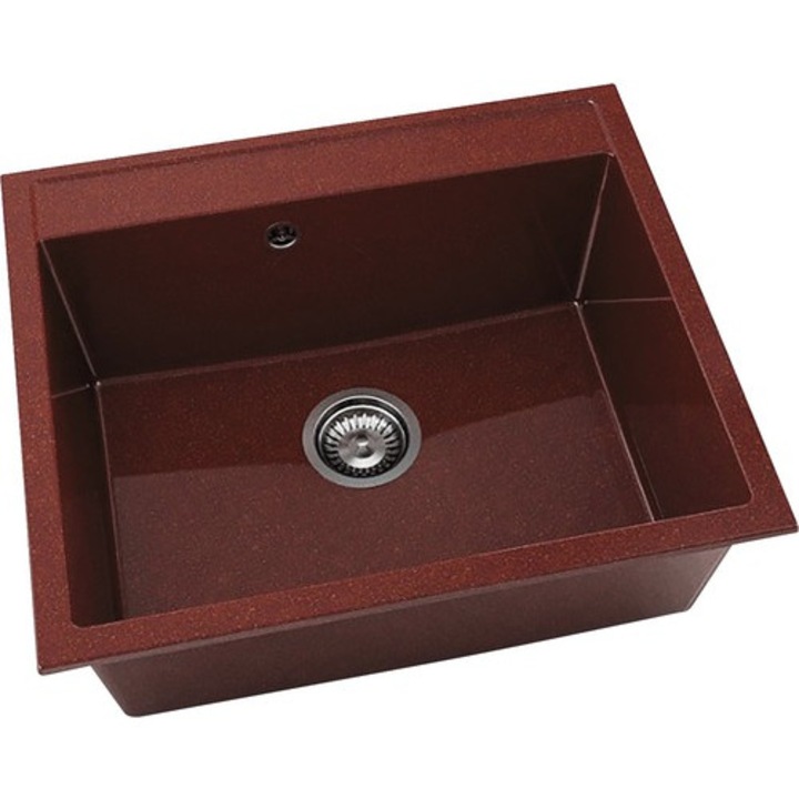 Chiuveta Bucatarie Cu O Cuva Fat Avangard 227 60x51 Cm, Fara Picurator, Granixit Firebrick