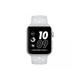 Perforált sportszíj, Apple Watch-al kompatibilis, szilikon, szürke-fehér, 42/44/45/49 mm, hossz M/L