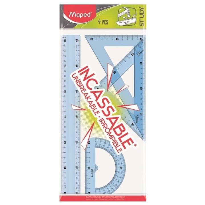 Set Instrumente de desen, Maped, 30 cm, Albastru