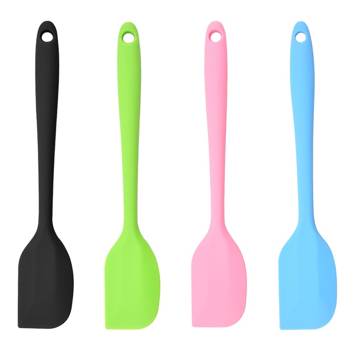 Set 4 spatule pentru copt Cozevdnt, silicon rezistent la caldura, multicolor, 20.5x3.9cm