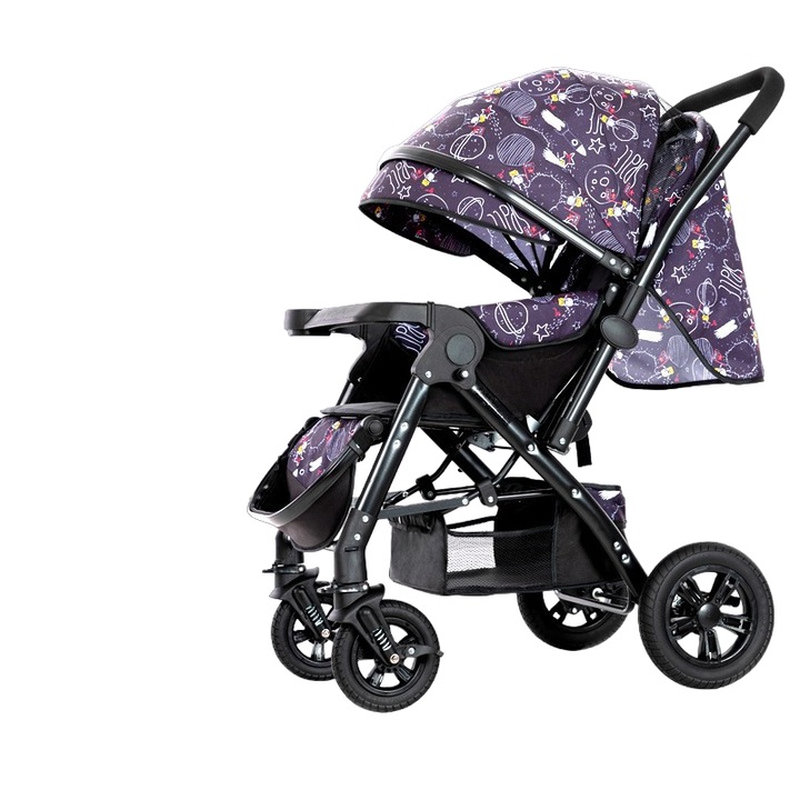 Carucior Copii Multifunctional 2 in 1 Reglabil MIxbo, Cadru din Aluminiu si Suspensii, Happy Planet 9912