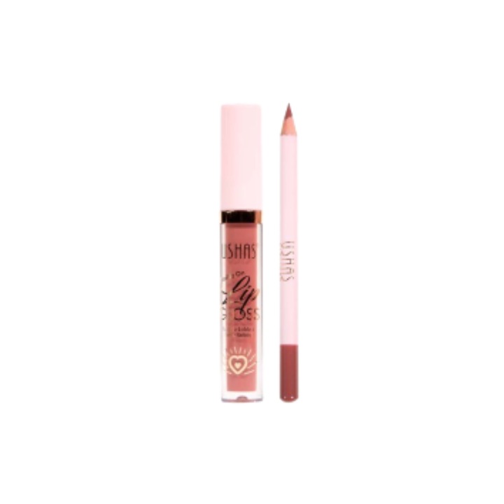 Set Ruj si Creion de buze Ushas Sparkle On Matte Lips NO.16