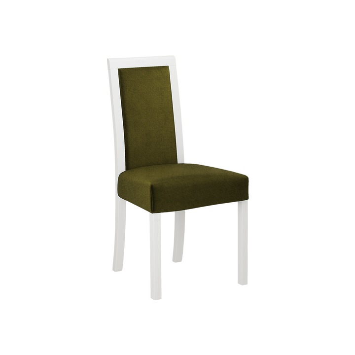 Scaun tapitat Heven III, MIRJAN24, Alb / verde, 45x52x93 cm