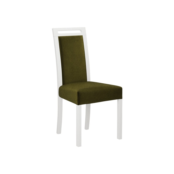 Scaun tapitat Heven V, MIRJAN24, Alb / verde, 45x52x96 cm