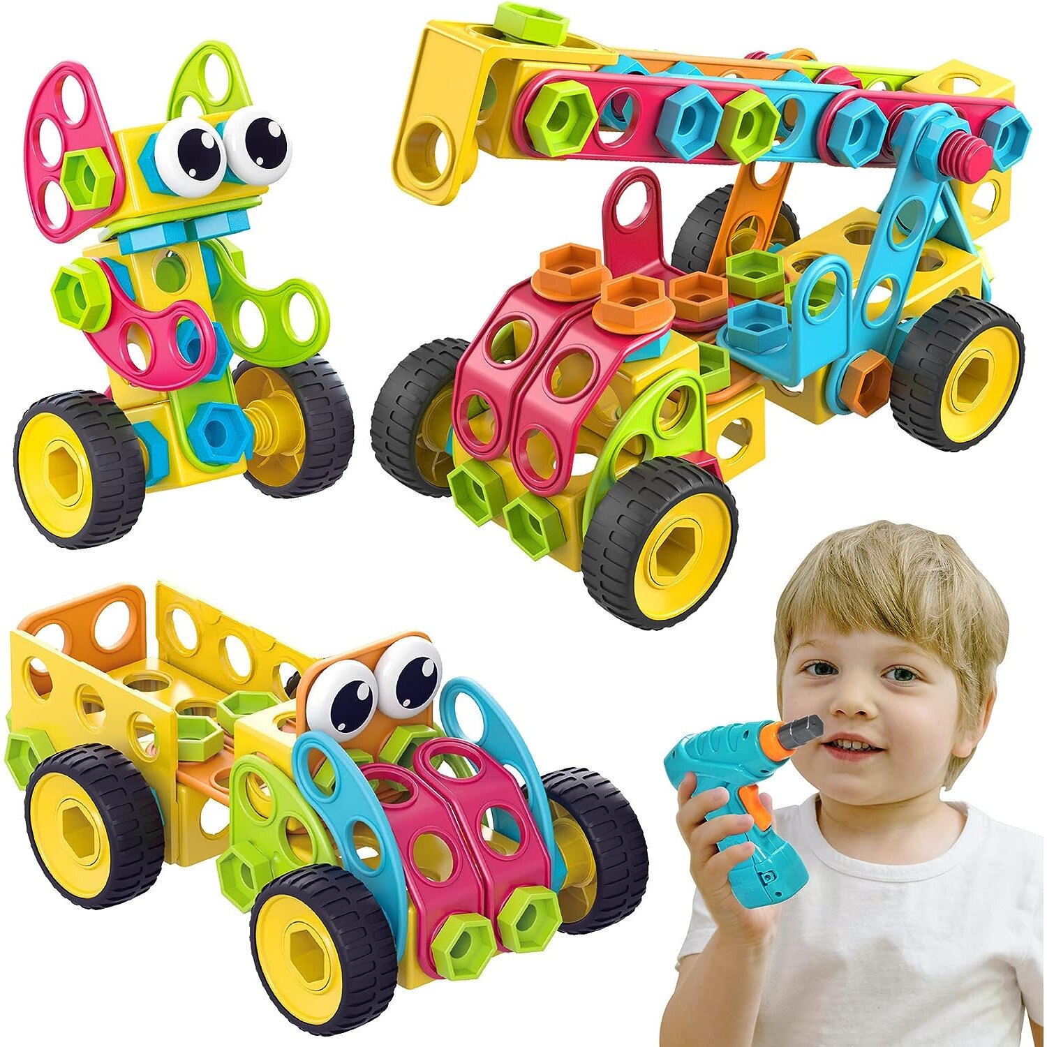 Set de constructie Giftry®, 223 piese, jucarie educativa si