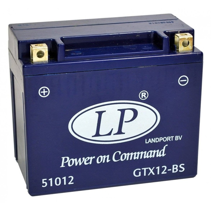 Baterie moto Landport GTX12-BS, 12 V, 10 Ah, 160 A, cu gel