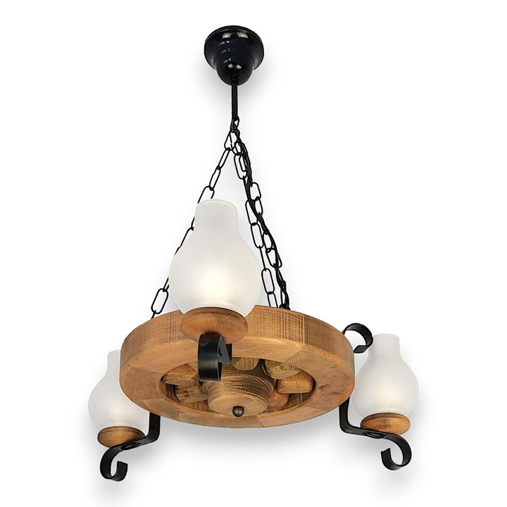 Lustra Roata D30 3xE14 finisaj antic