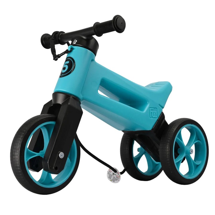 Bicicleta fara pedale 2 in 1 Funny Wheels Rider SuperSport Aqua/Aqua
