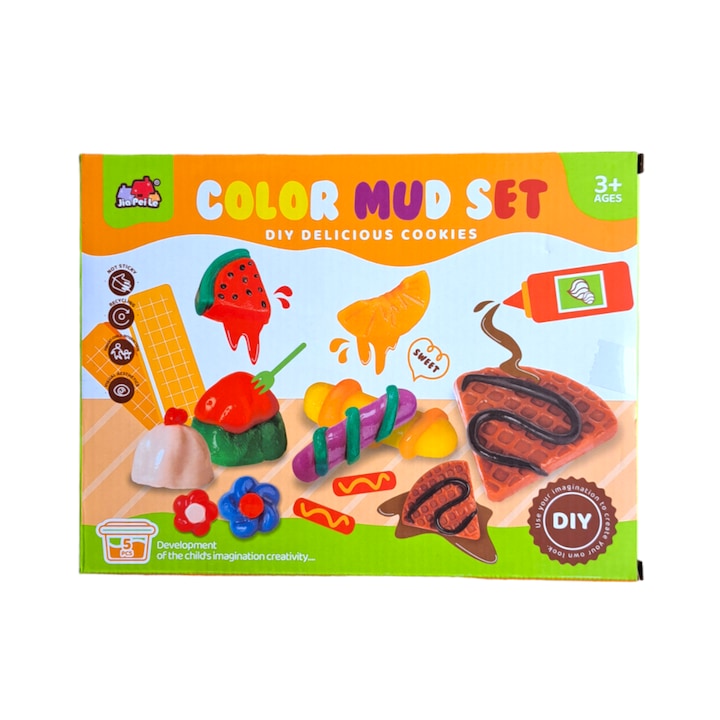 Set creativ pasta modelaj cu accesorii, Color Mud DIY Delicious Cookies