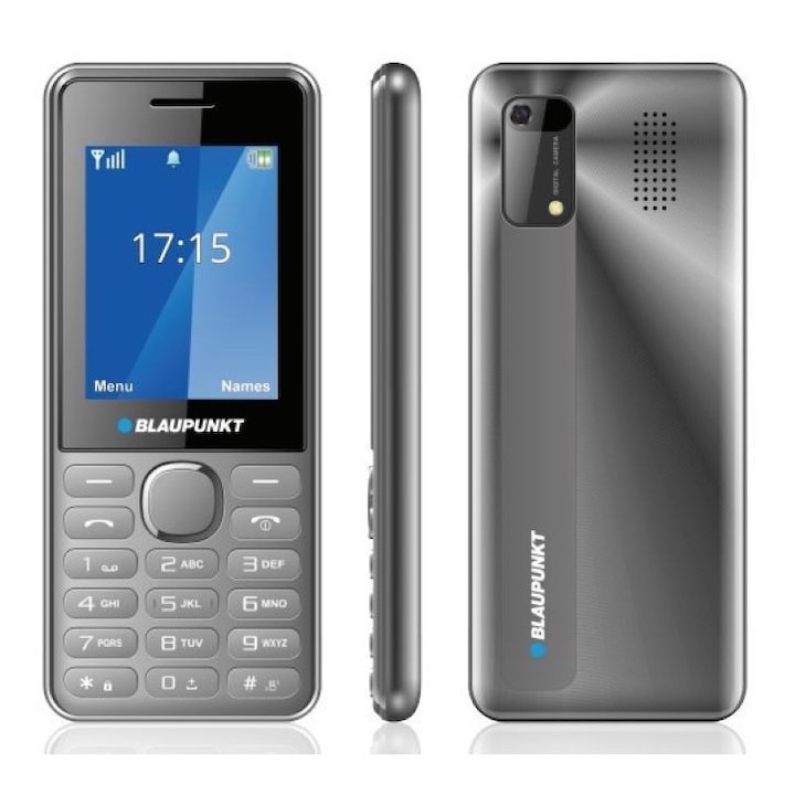 Blaupunkt V24 mobiltelefon, dual sim, kártyafüggetlen, magyar nyelvű, ezüst