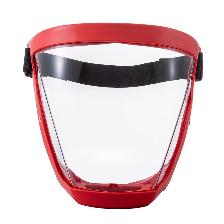 Professzionális arcvédő napellenző, Neo PRO, feszes, átlátszó, könnyű, fertőtleníthető, többször használható, Piros