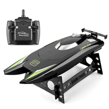 Barca sport de jucarie cu telecomanda, Arhatreya@, 2 motoare, 2.4G, 25KM/H, Negru